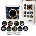 Christmas Retro Vinyl Fridge Magnet Music Box