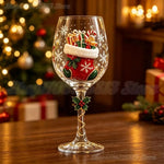 Festive Christmas Wine Glasses Gift Box Set
