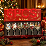 Festive Christmas Wine Glasses Gift Box Set