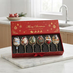 Festive Christmas Wine Glasses Gift Box Set