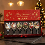 Festive Christmas Wine Glasses Gift Box Set