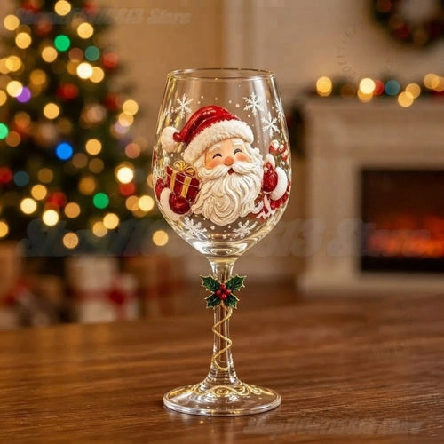 Festive Christmas Wine Glasses Gift Box Set